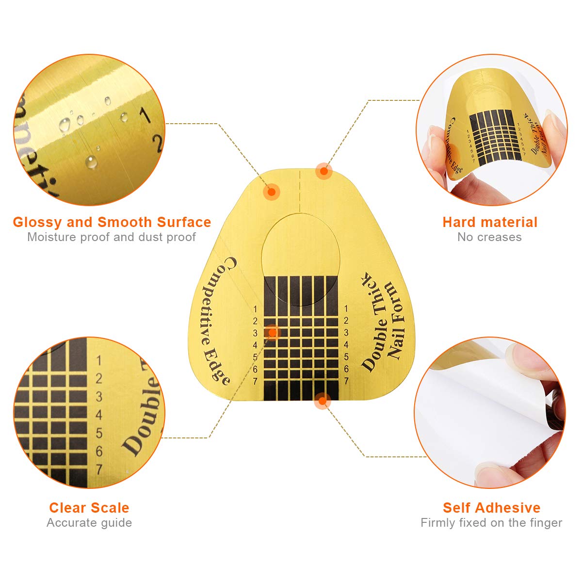 Gold Horseshoe Nail Extension Tips Acrylic Nail
