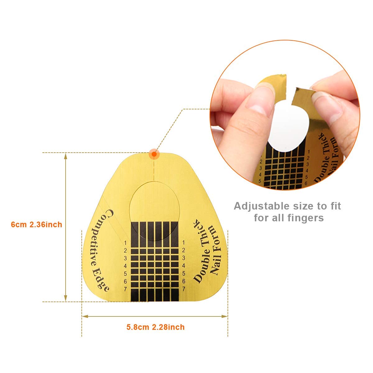 Gold Horseshoe Nail Extension Tips Acrylic Nail