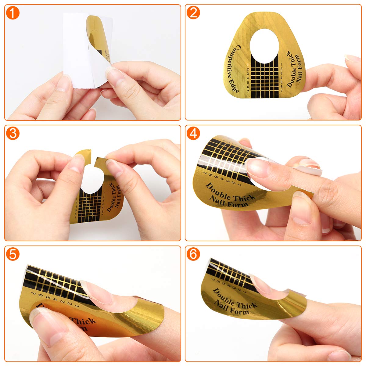 Gold Horseshoe Nail Extension Tips Acrylic Nail