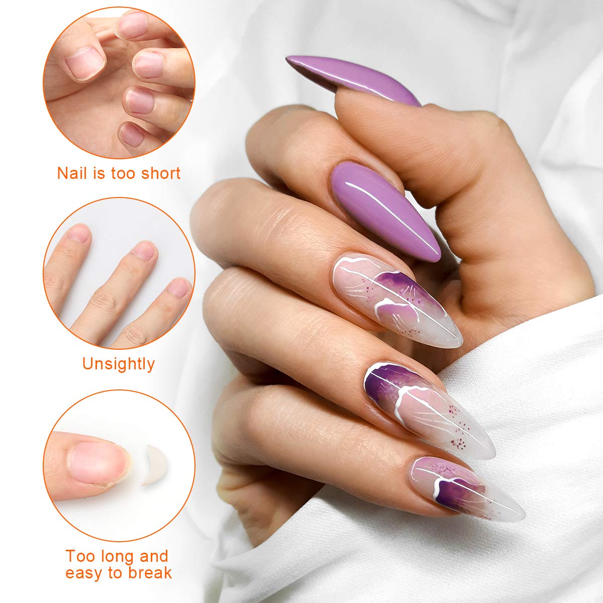 Gold Horseshoe Nail Extension Tips Acrylic Nail