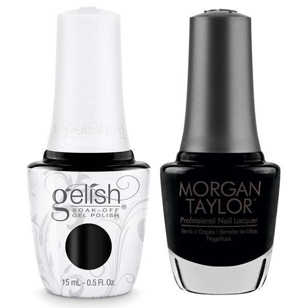 Harmony Gelish Black Shadow #1110830 + Morgan Taylor Little Black Dress #50060